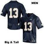 Notre Dame Fighting Irish Men's Lawrence Keys III #13 Navy Under Armour No Name Authentic Stitched Big & Tall College NCAA Football Jersey GZN4799NI